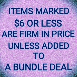 Firm Price On Items $6 Or Less